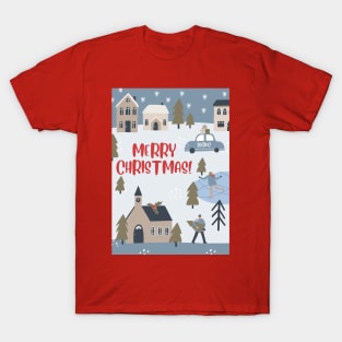 Merry Christmas city scenery T-Shirt